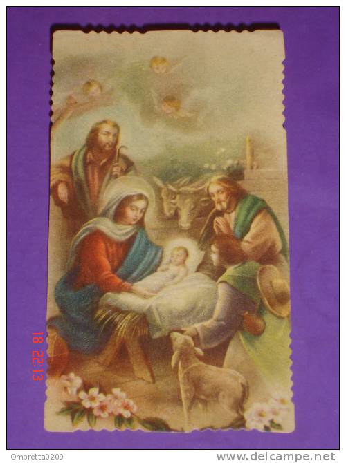 Eb 2 /153 - Gesù Bambino, S.Giuseppe, Maria, Pastori, Presepio, Natale - Santino Vecchio - Images Religieuses