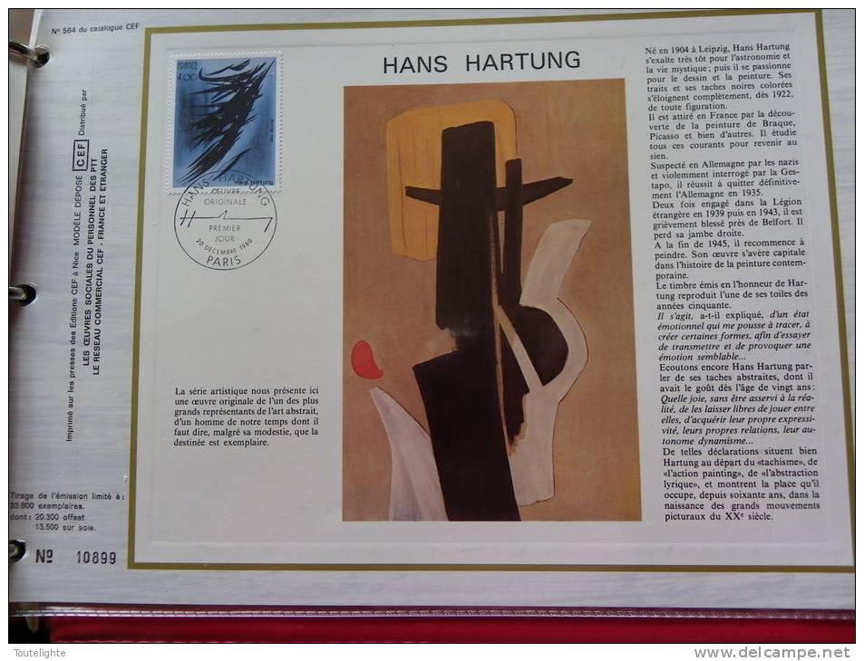 DOC - CEF  N°564  1er Jour   20/12/1980     HANS HARTUNG - Documentos Del Correo