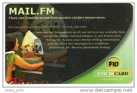 MICRONESIA - Remote Memory 10$ Card, Mail FM 2, Used As Scan - Micronésie