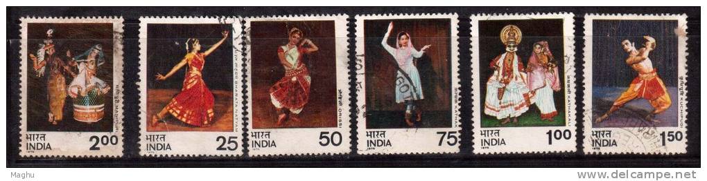 India Used 1975, Set Of 5, Dance, Culture - Gebraucht