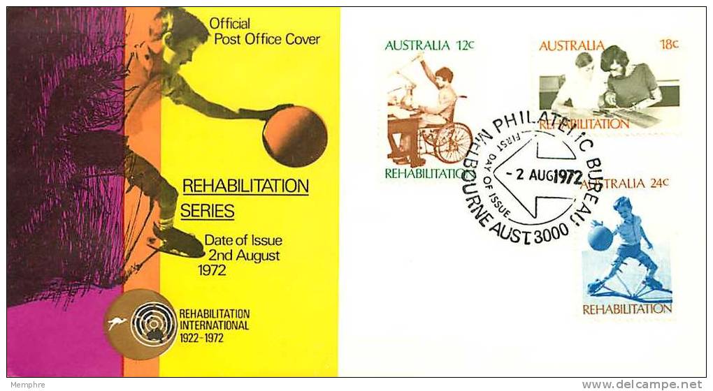 1972  Official FDC Rehabilitation Series - FDC
