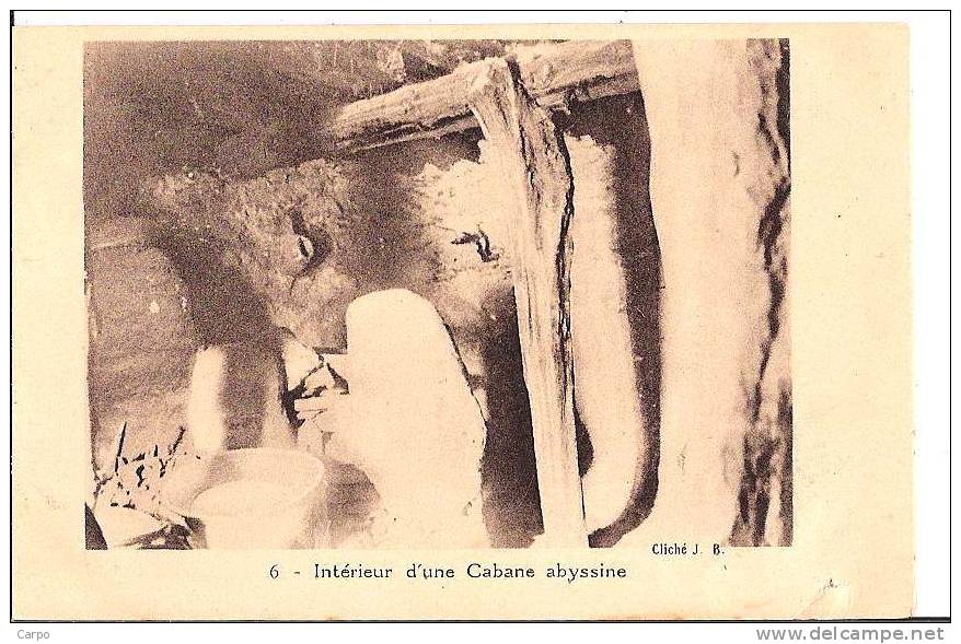 ÉTHIOPIE - 6 - Intérieur D'une Cabane Abyssine. - Ethiopie