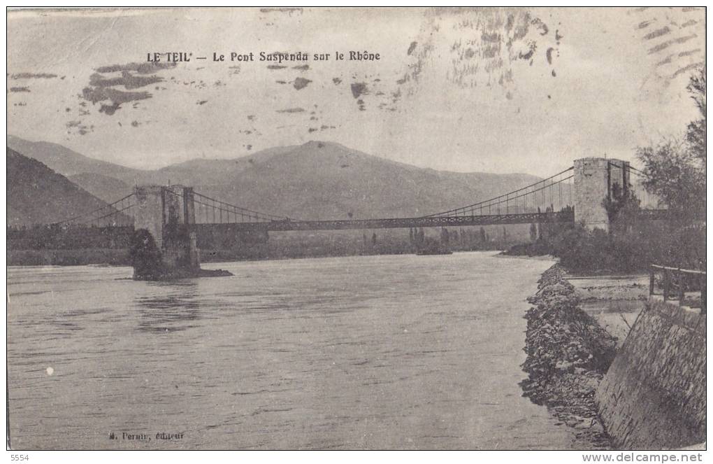 Cpa   07 Ardeche Le Teil Le Pont Suspendu Sur Le Rhone   (PG) - Le Teil
