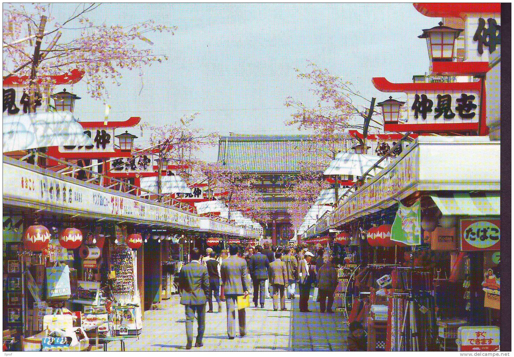 Francobollo Giappone 1985 Su Cartolina Sensoji Temple' Shop  Tokyo - Usados