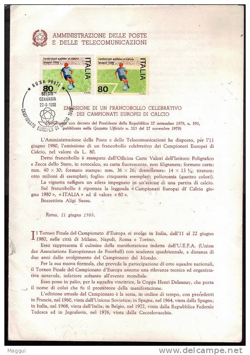 ITALIE   Document   Euro  1980     Football  Soccer  Fussball - UEFA European Championship