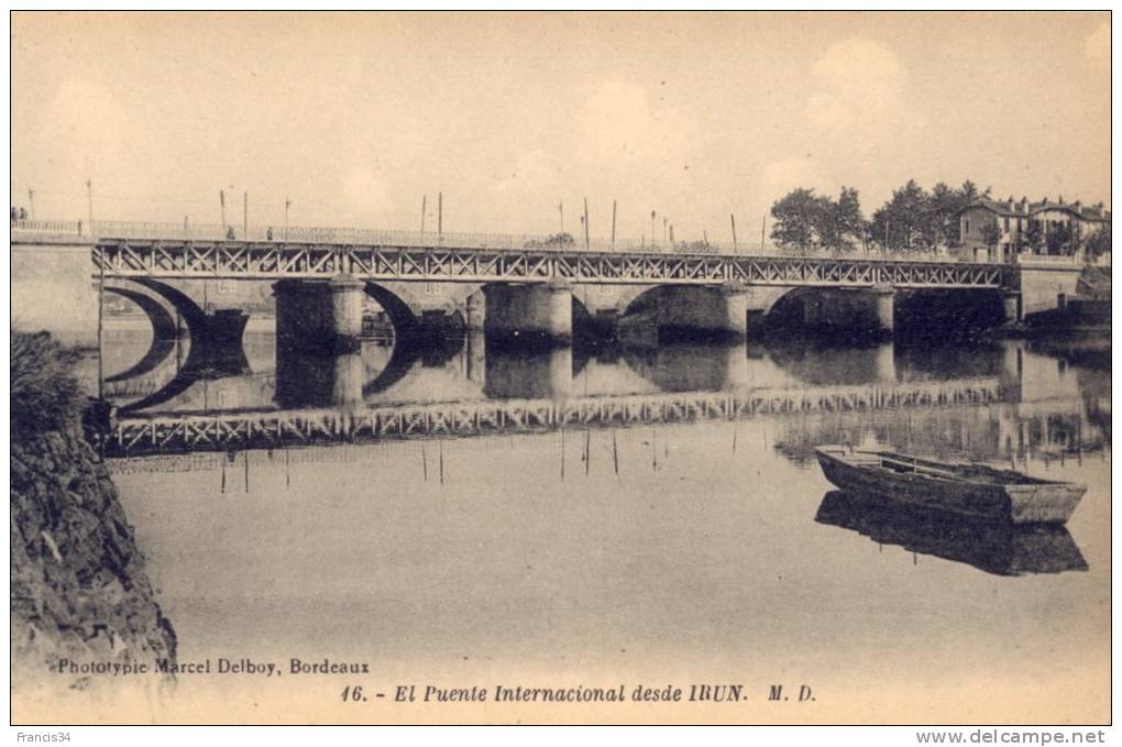 CPA - Fuenterrabia - El Puente International Desde Irun - Guipúzcoa (San Sebastián)
