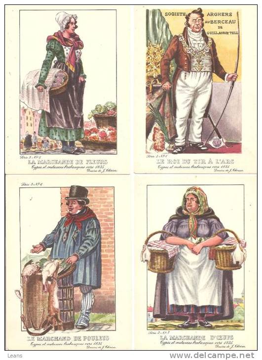 LOT DE 15 CARTES Dessinées Par JAMES THIRAR Concerne TYPES COSTUMES ET PETITS METIERS Vers 1835 - Autres & Non Classés