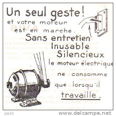 Facture Quittance Electricité Littoral Méditerranéen Marseille Du 22-12-1937 - Illustration Moteur électrique - Electricity & Gas