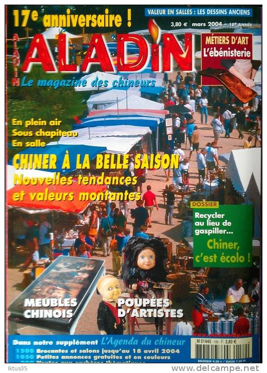 ALADIN-REVUE N°189-MEUBLES CHINOIS-POUPEES D'ARTISTES-ARTICLE: CHINER C'EST ECOLO - Verzamelaars