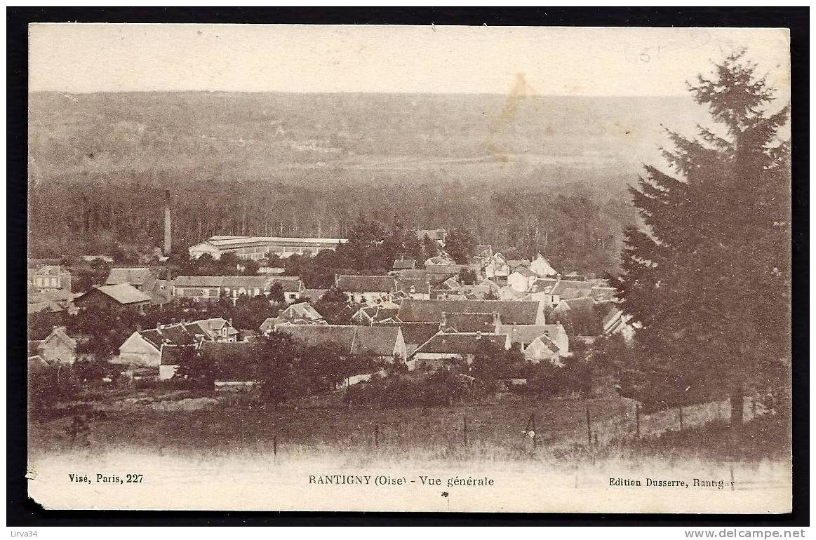 CPA  ANCIENNE- FRANCE- RANTIGNY (60)- VUE GENERALE DU VILLAGE EN GROS PLAN- USINE- CULTURES - Rantigny