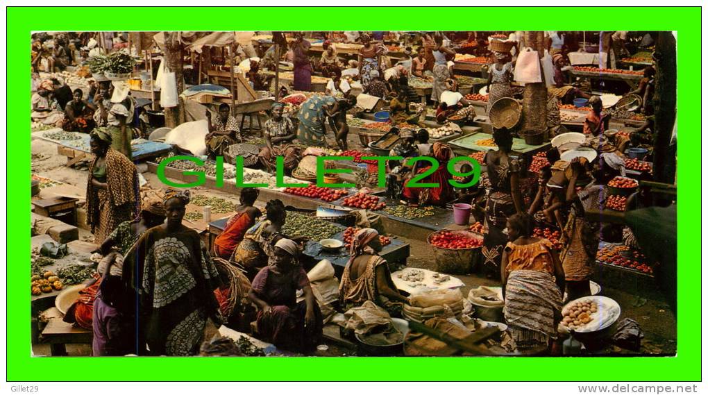 ABIDJAN, CÔTE D'IVOIRE - LE MARCHÉ DE TREICHVILLE - PHOTO, J.C. NOURAULT - DIMENSION 10.5 X 21cm - - Côte-d'Ivoire