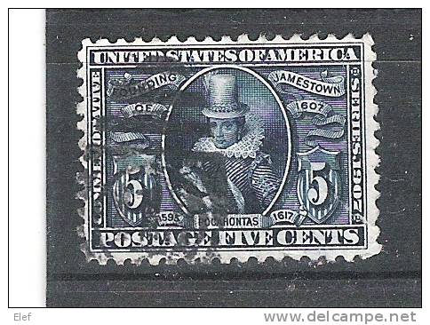 USA / Etats -Unis, 1907, Indian Native / Indienne POCAHONTAS, Yvert N° 166, 5 C Bleu, Obl B/TB, Cote 27 Euros - Used Stamps