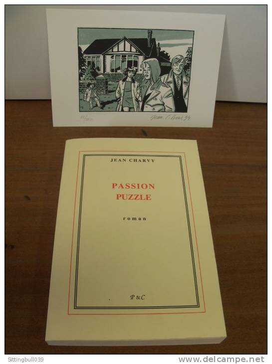 DENIS J.-Claude. Jolie Sérigraphie TL 300 Ex. Ntés Signés Avec Le Roman De Jean CHARVY, Passion Puzzle,  1994. RARE ! - Sérigraphies & Lithographies