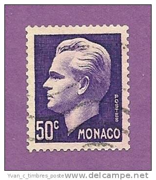 MONACO TIMBRE N° 344 OBLITERE PRINCE RAINIER III 50C VIOLET - Used Stamps