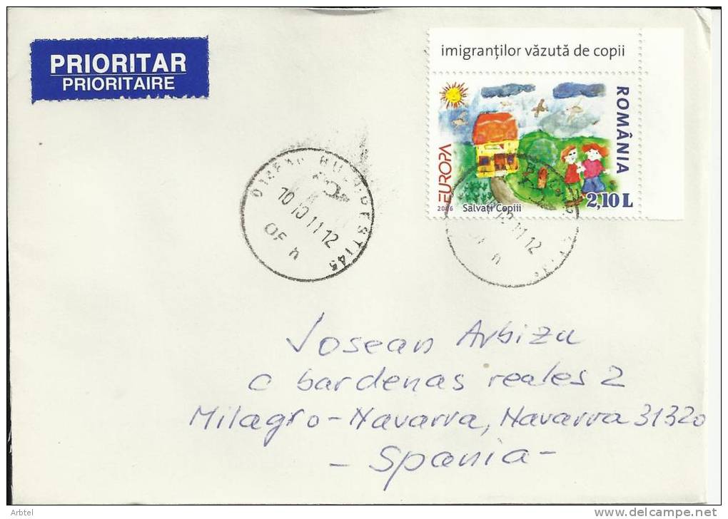 RUMANIA CC SELLO EUROPA CEPT DIBUJO INFANTIL ARTE - 2006