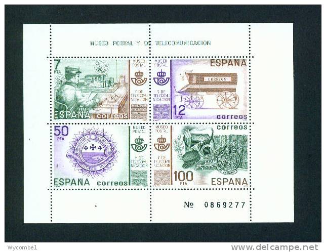 SPAIN  -  1981  Postal Museum  Miniature Sheet  UM - Blocs & Feuillets