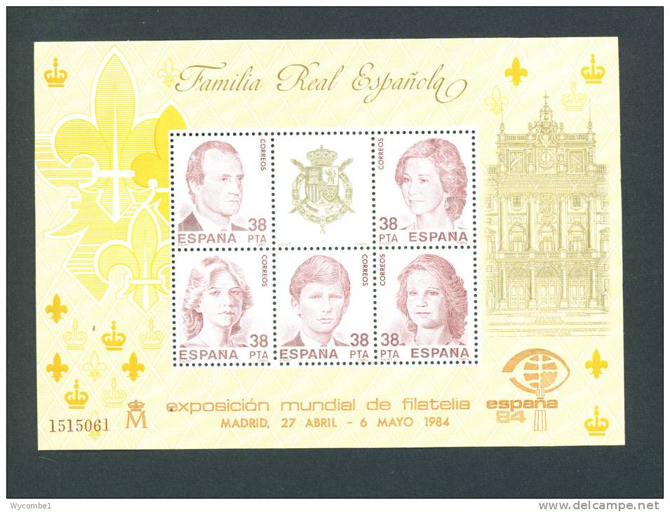 SPAIN  -  1984  King Juan Carlos  Miniature Sheet  UM - Blocks & Sheetlets & Panes