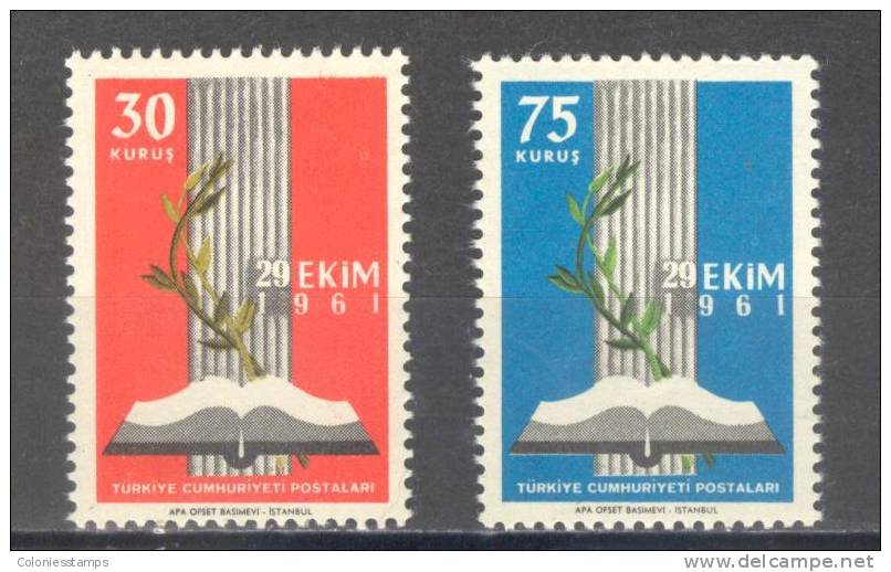 (S0570) TURKEY, 1961 (Inauguration Of The New Parliament). Complete Set. Mi ## 1825-1826. MNH** - Unused Stamps