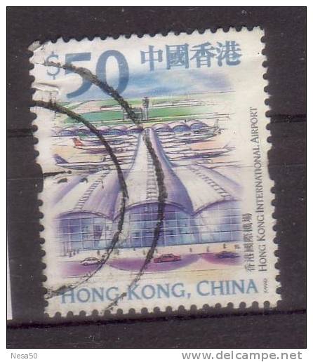 Hongkong 1999 Mi 912 Vliegveld Chek Lap KOK 50 $ - Oblitérés