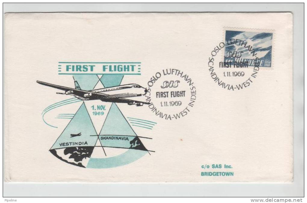 Norway First SAS Flight Trans Asian Express Scandinavia - Singapore 4-11-1967 - Covers & Documents
