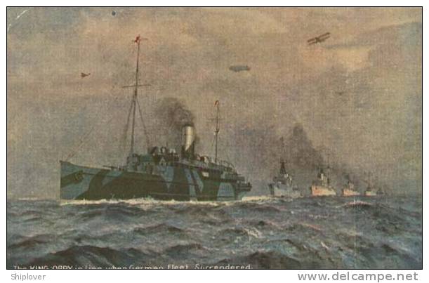 Bateau/ship/schiff - RMS KING ORRY When German Fleet Surrendered - CPA (vintage Postcard) - Dampfer