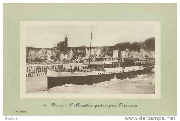 Bateau/ship/schiff - Dieppe - L'ARUNDEL Partant Pour Newhaven - CPA (vintage Card) L'H - Dampfer