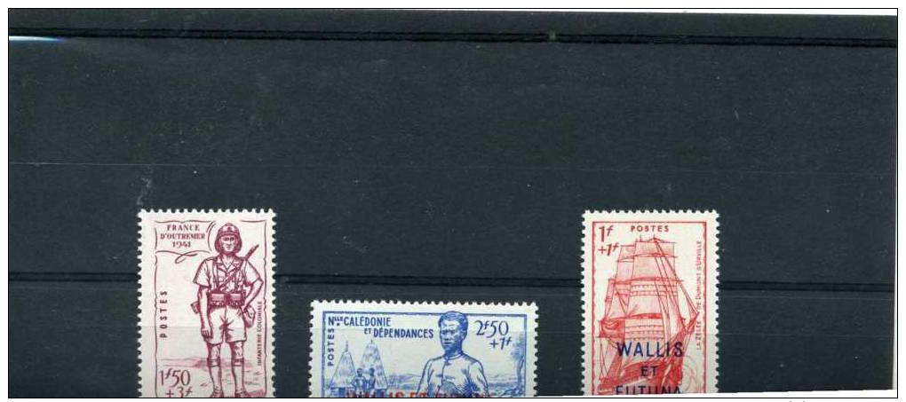 WALLIS ET FUTUNA Sèrie Complète 3t Neufs Xx  N° YT 87 à 89 - 1941 - Unused Stamps