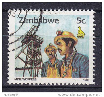 Zimbabwe 1995 Mi. 542     5 C Mine Workers ERROR Variety Double Printing Of Text And Year 1995 !! - Zimbabwe (1980-...)