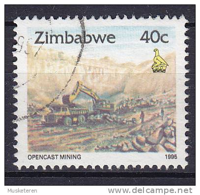 Zimbabwe 1995 Mi. 546     40 C Opencast Mining ERROR Variety Double Printing Of Text And Year 1995 !! - Zimbabwe (1980-...)