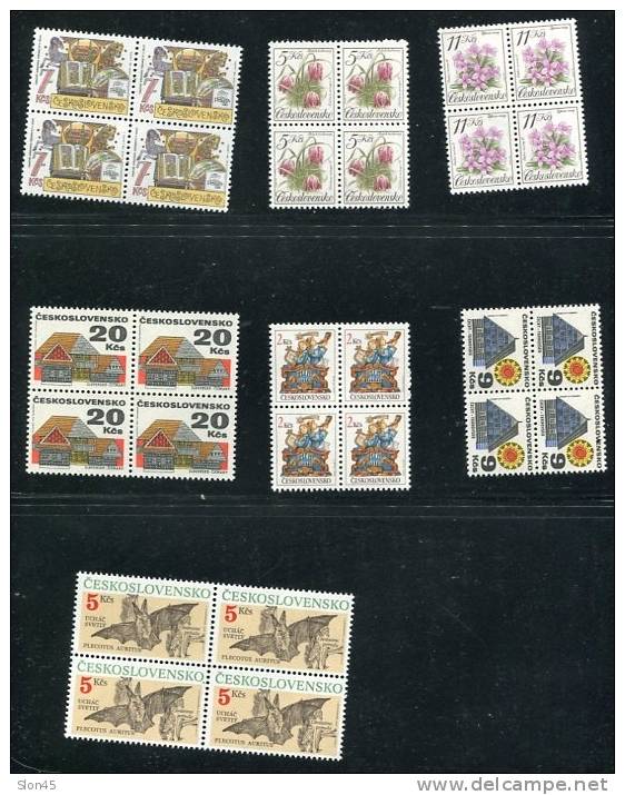 Czechoslovakia 1972-0 Accumulation MNH Block Of 4 High Face Value Of Stamps CV 82 Euro - Neufs