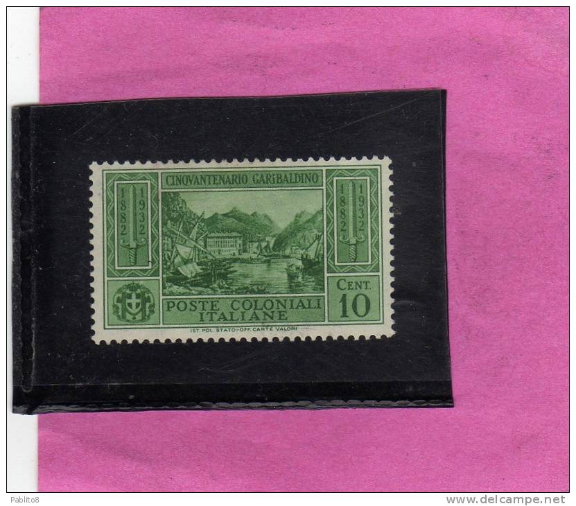 EMISSIONI GENERALI 1932 GARIBALDI CINQUANTENARIO GARIBALDINO CENT. 10c MNH - Amtliche Ausgaben