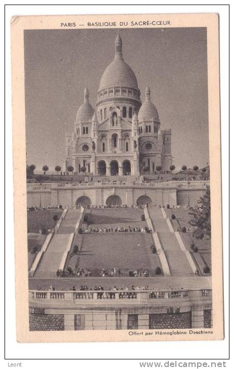 France - Paris - Basilique Du Sacre Coeur - Offert Par Hemoglobine Deschiens - Not Used - Ile-de-France