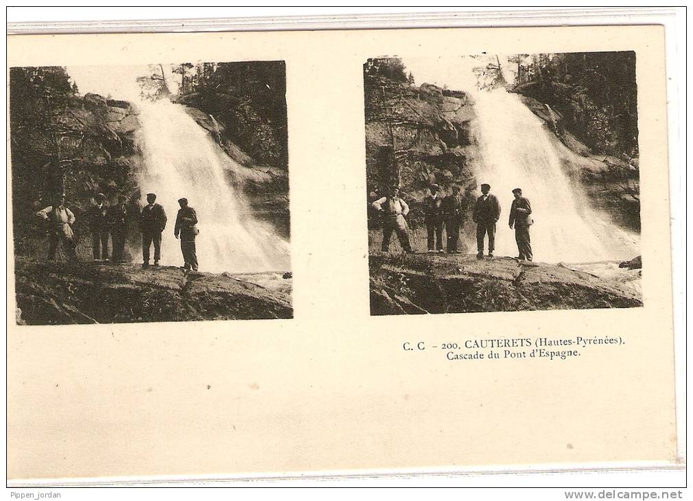 THEME  VUES STEREOSCOPIQUES       C.C 200  CAUTERETS      CASCADE DU PONT D'ESPAGNE - Fotografía