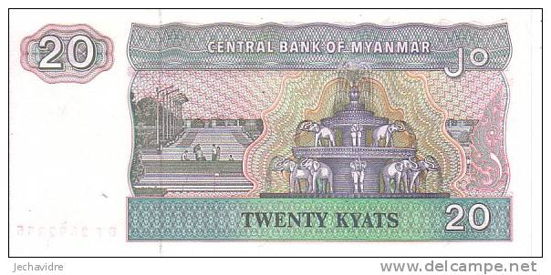 MYANMAR   20 Kyats  Non Daté 1994..)   Pick 72    ***** BILLET  NEUF ***** - Myanmar