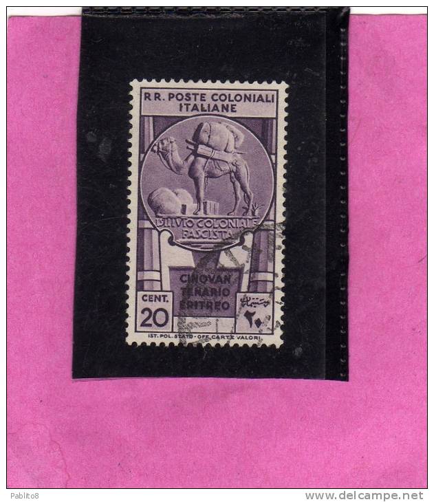 EMISSIONI GENERALI 1932 CINQUANTENARIO ERITREO 20 C TIMBRATO - General Issues