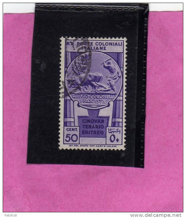 EMISSIONI GENERALI 1932 CINQUANTENARIO ERITREO 50 C TIMBRATO - General Issues