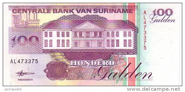 SURINAM   100 Gulden  Daté Du 10-02-1998   Pick 139b     ***** BILLET  NEUF ***** - Suriname