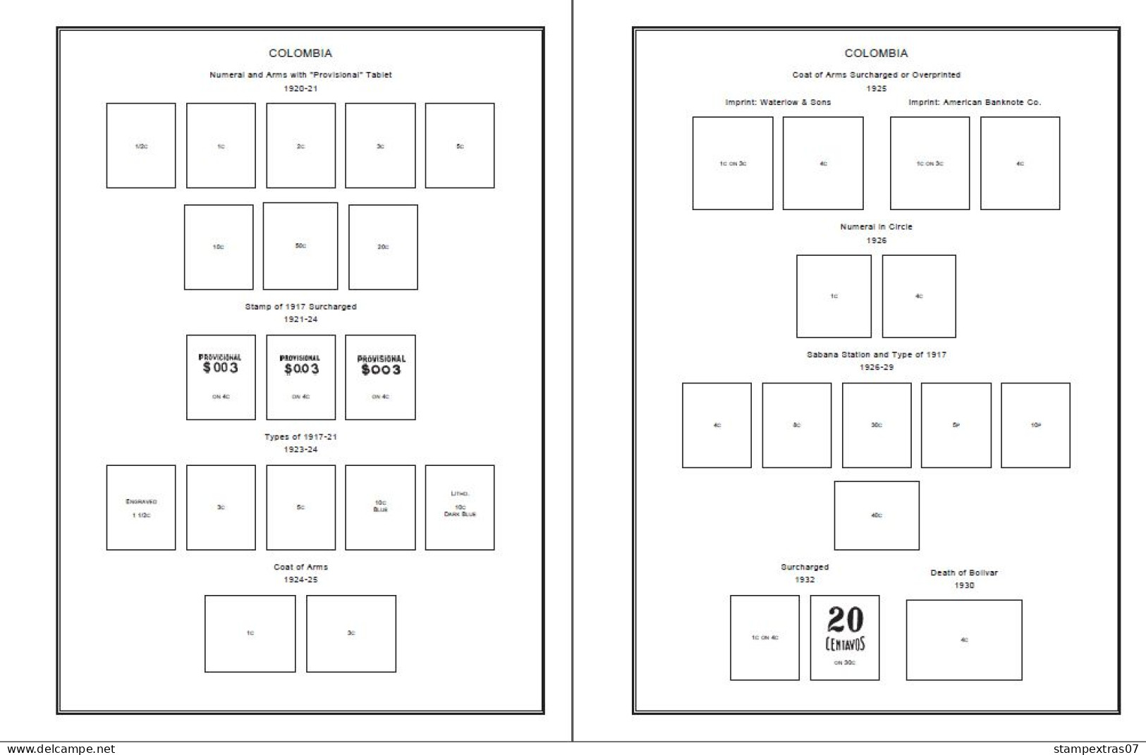 COLOMBIA STAMP ALBUM PAGES 1859-2011 (353 pages)