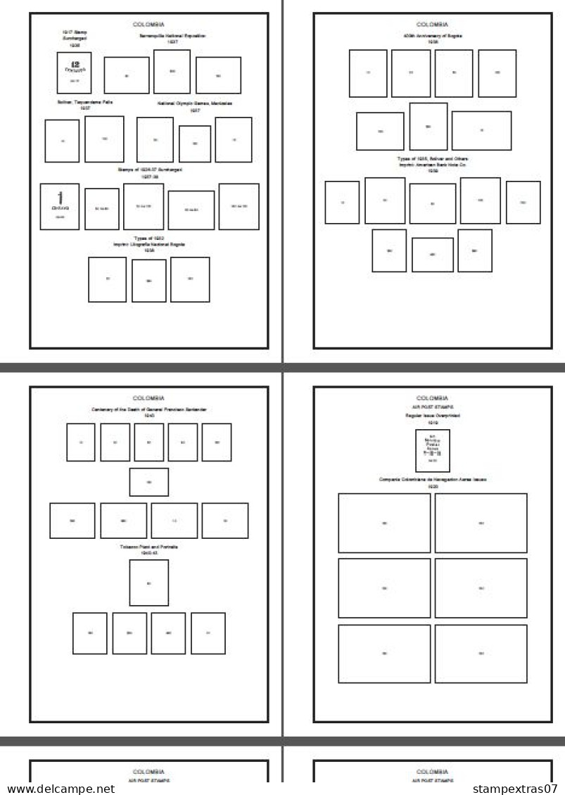 COLOMBIA STAMP ALBUM PAGES 1859-2011 (353 pages)