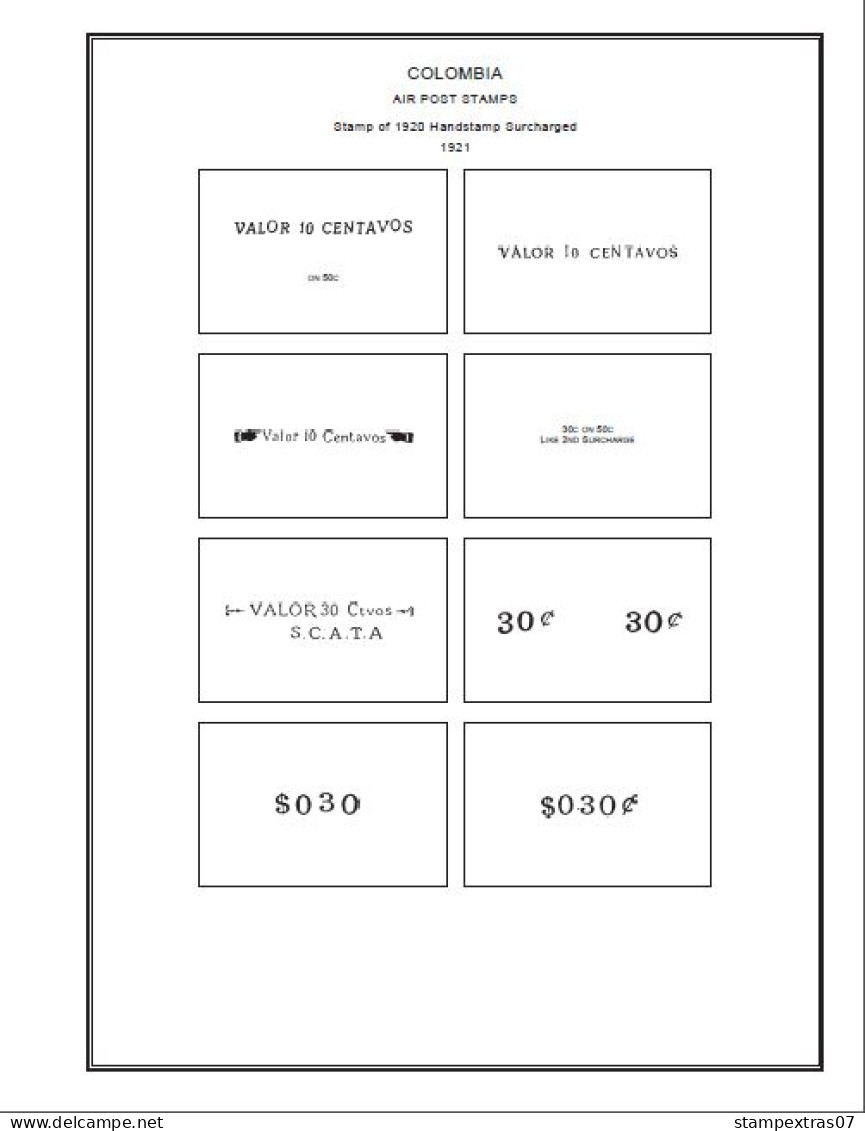 COLOMBIA STAMP ALBUM PAGES 1859-2011 (353 pages)