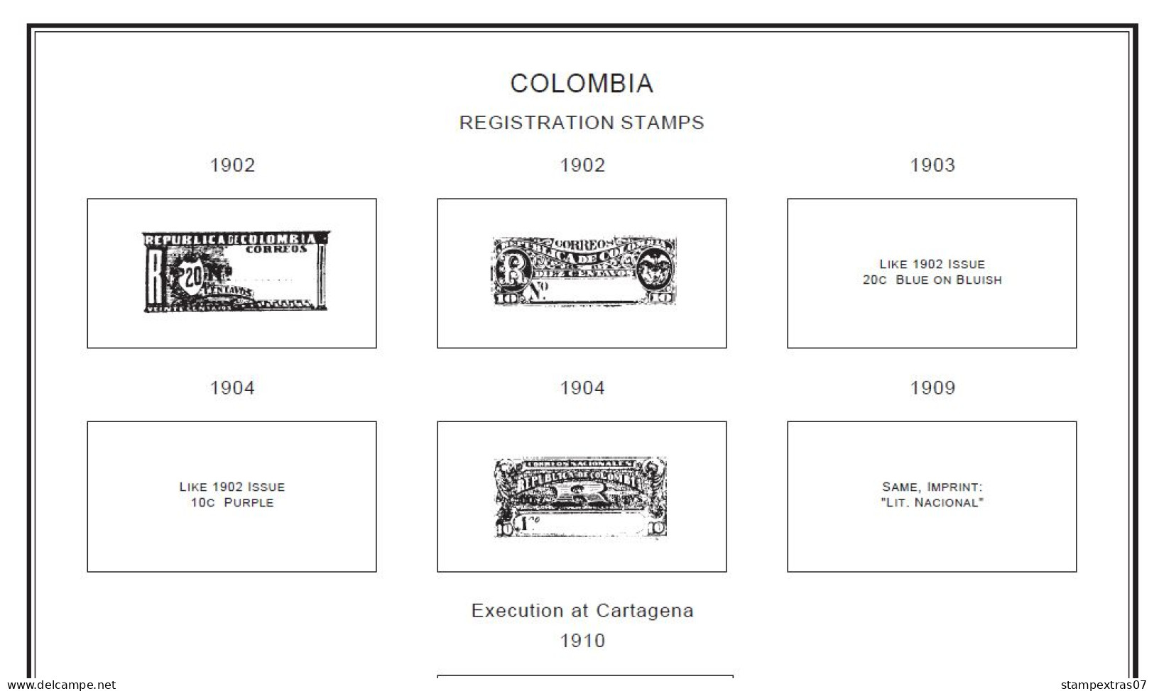 COLOMBIA STAMP ALBUM PAGES 1859-2011 (353 pages)