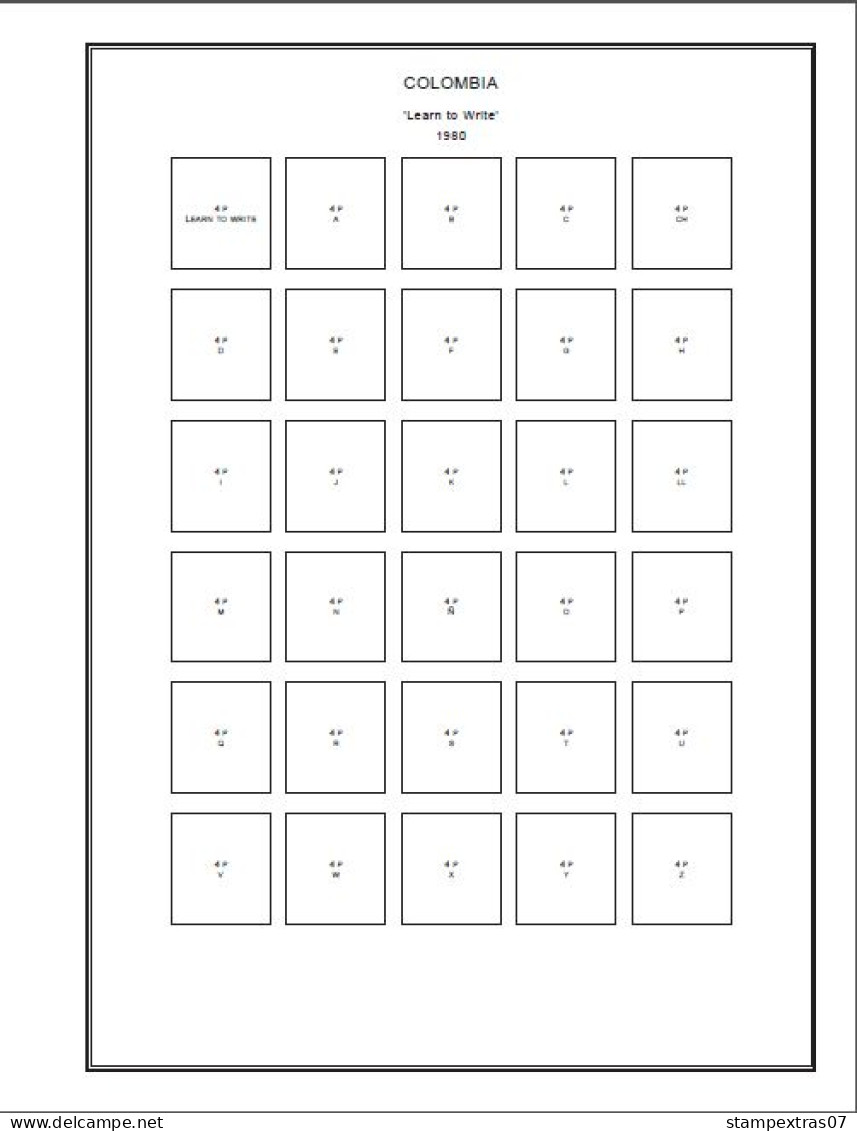 COLOMBIA STAMP ALBUM PAGES 1859-2011 (353 pages)