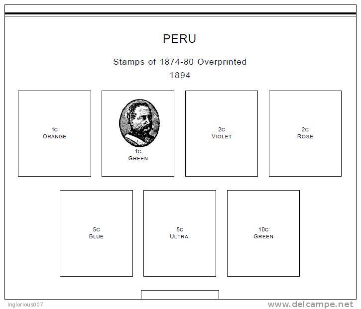 PERU STAMP ALBUM PAGES 1857-2011 (285 Pages) - Inglés