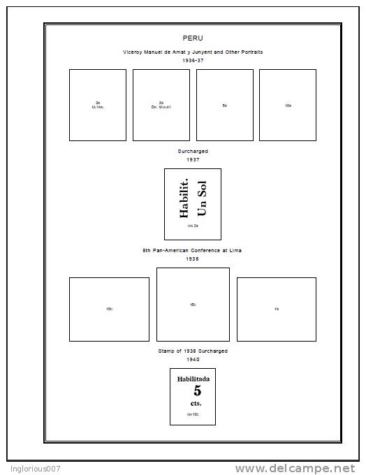 PERU STAMP ALBUM PAGES 1857-2011 (285 Pages) - Engels