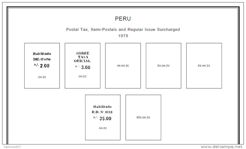 PERU STAMP ALBUM PAGES 1857-2011 (285 pages)