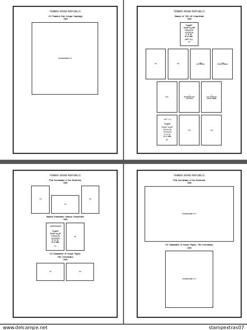 YEMEN (YEMEN ARAB REPUBLIC) STAMP ALBUM PAGES 1926-2010 (376 pages)
