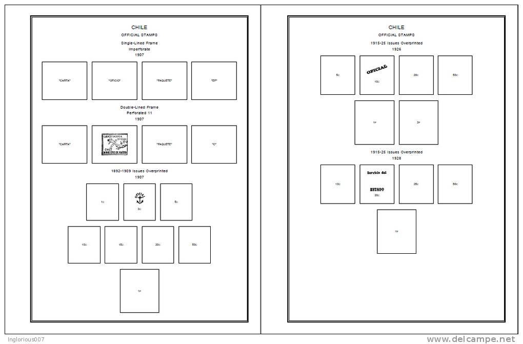 CHILE STAMP ALBUM PAGES 1853-2011 (274 Pages) - Engels