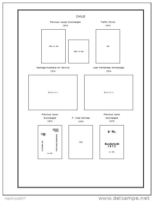 CHILE STAMP ALBUM PAGES 1853-2011 (274 pages)