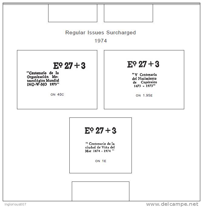 CHILE STAMP ALBUM PAGES 1853-2011 (274 pages)