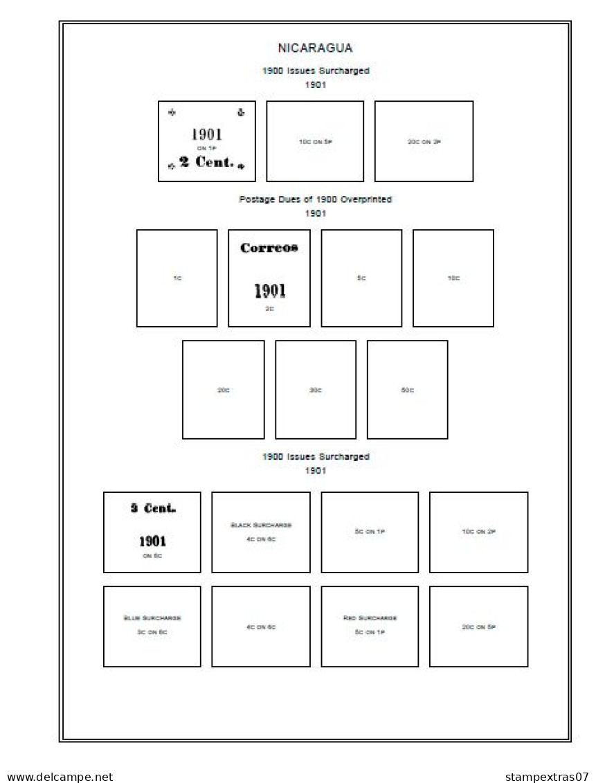 NICARAGUA STAMP ALBUM PAGES 1862-2009 (629 Pages) - Engels